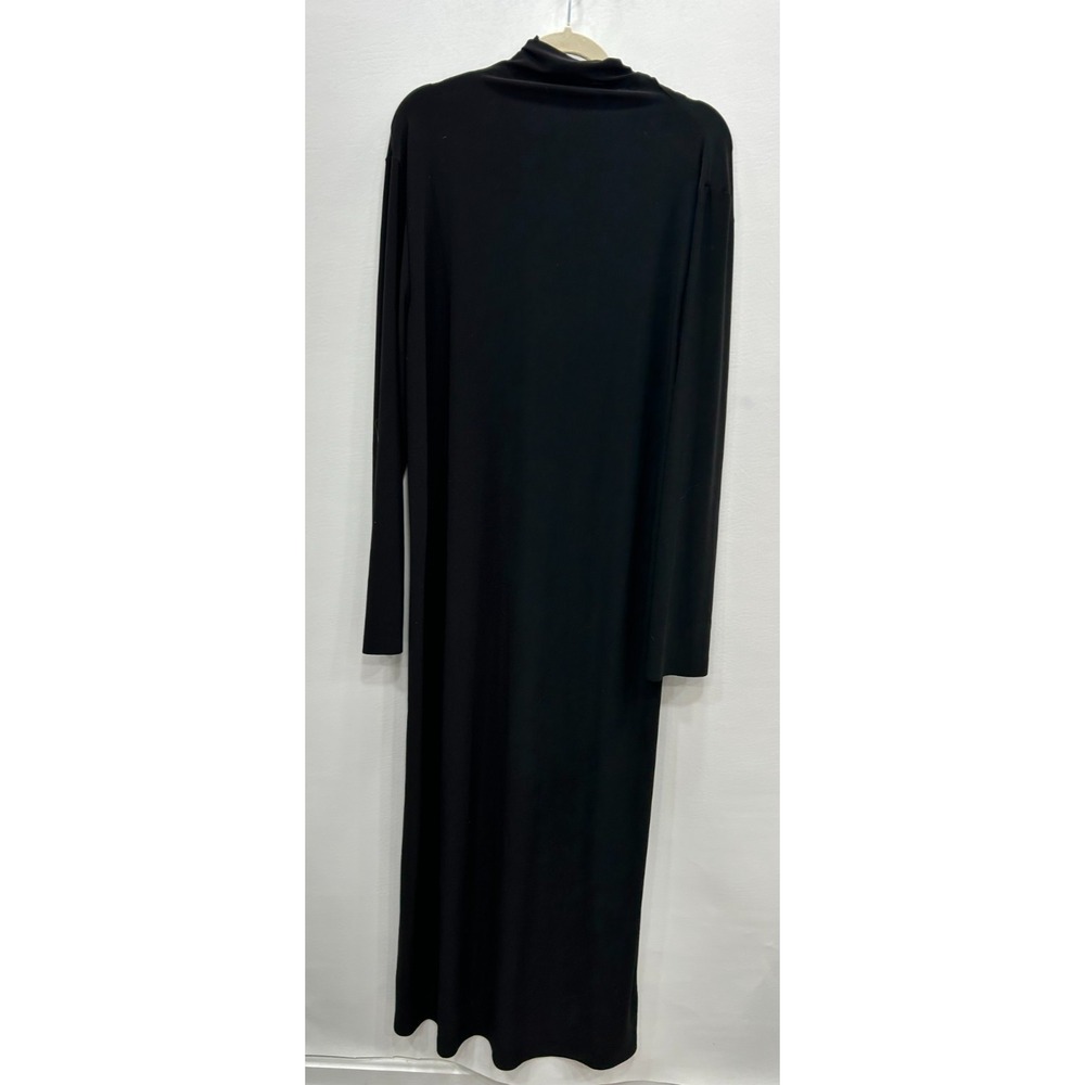 Norma Kamali Dress Womens L Black Long Capsule Maxi Stretch Minimalist Basic - Picture 4 of 8